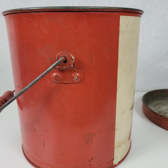 Vintage Keller-Charles Cardinal Bird Decorative Tin Bucket with Lid and Handle - Picture 8 of 16